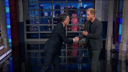 Prince Harry takes shots at 'King' Trump on Stephen Colbert