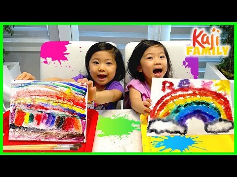 Easy Salt Painting Kids Activities with Emma and Kate!!