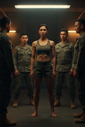 In a quiet recovery wing of a joint military base, after training hours, when the fluorescent lights flickered faintly and the hallways were completely empty, four soldiers calling themselves the “noon crew” quietly entered. They were used to owning this place at night. They knew which cameras were broken, which corners were dark, and that the plumbing noise was loud enough to drown out any unwanted sounds. They spotted a woman changing alone, her back to the door, short hair still damp, appeari