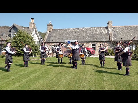 "Scotland the Brave" and "Bonnie Galloway" by Grampian District Pipes and Drums in Braemar Aug 2019