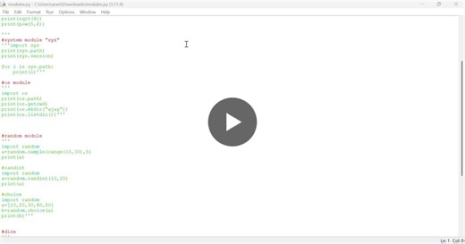 Day 18 – Python Full Stack Training at Codegnan Today’s session focused on Modules in Python, an important concept that helps in organizing code and improving reusability. Modules allow us to break… | Aravind Yadla