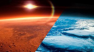What would Mars look like with half land, half water?