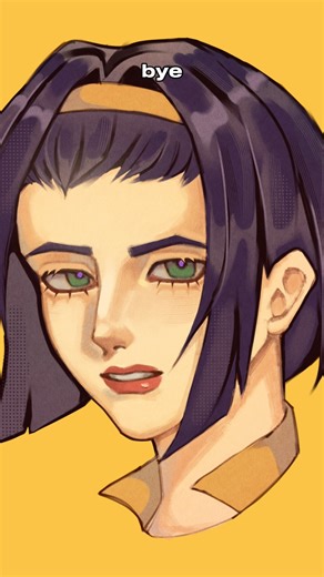 faye valentine❤️💜 #digitalart #ibispaintx #shorts