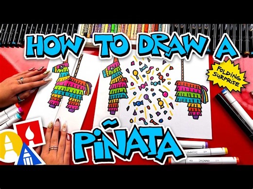 How To Draw A Pinata Folding Surprise - Videos For Kids