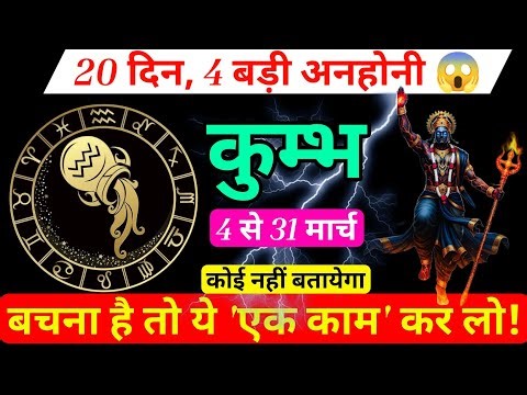 कुंभ राशि वाले सावधान ! 5 मार्च से 25 मार्च: 4 बड़ी अनहोनी घटनाएं! 😱 शनि देव का न्याय
