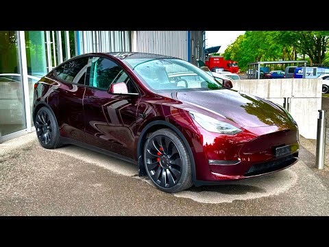 Tesla Model Y Performance Midnight Cherry Red 2023 4K HDR Dolby Vision