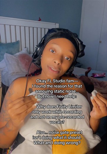 With Fruity Limiter on, my vocals sound weird while recording. But when it’s off, the raw vocals sound better— until I try to clean them after recording. Help a girl out—how do I apply it properly post-recording? #flstudio #helpasisout #recordingstruggles #fyp #droppingsoon
