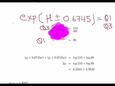 Lognormal Distribution - Method of Moments and Percentiles