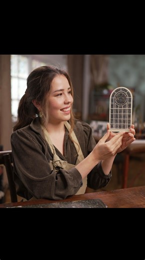 Making a stained glass window for the miniature library in Manchester ✨ My mission was to restore this window in 1/24 scale. It was the focal point for this library back in the day, but working out the design was pretty tricky! In real life, it is currently boarded up so we can’t see the design from the outside. I had to look at black and white photos and limited colour photos (in which the window was already damaged). I did my best, and I’m happy how it turned out 😍 Check out all episodes on B