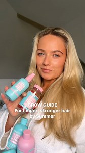 Your GROW GUIDE to longer, stronger, healthier by Summer. Consistency is key when it comes to visible hair growth, and this easy routine is designed to work with your natural growth cycle for results you can see and feel. ✔ Chewable Hair Vitamins – daily nutrients that support growth from within ✔ Shampoo & Conditioner – cleanse, strengthen, and prevent breakage ✔ Healthy Hair Mask – repair and nourish for ultimate shine ✔ Volume & Growth Elixir – a multi-tasking spray for fuller-looking hair, i