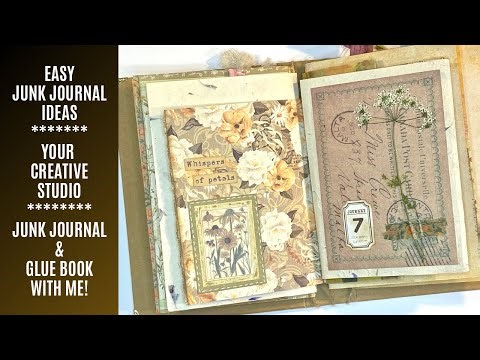 🌼 Your Creative Studio / Easy Vintage Junk Journal Page Ideas / Junk Journal With Me 🌼