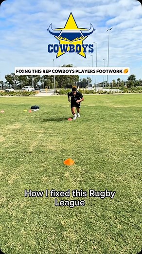 How I fixed this rep cowboys footwork 🏉 #howtosprintfaster #accelerationdrills #sprintingtechnique #behindthescenes #rugbyleague #proathletecoach #nrl #speedtraining #sprintcoaching #cowboys | Brandan Jones | NRL High Performance Coach