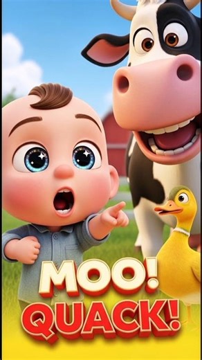 MOO! Cluck! Oink! 🐷 Fun Farm Animals Song | Baby Dance Party 🎉) #kidsshorts #short