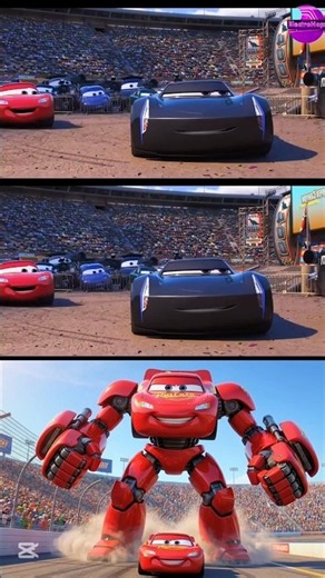 🚗 Lightning McQueen Becomes a Giant Robot! 🤖😱 #shorts