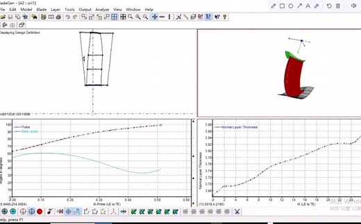 ug抽取叶片截面型线和hub shroud 导入bladegen参数化