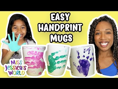 Easy Handprint Mug Craft for kids | Gift Ideas | DIY Arts and Imagination | Miss Jessica's World