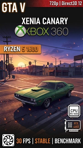 GTA V on Xenia Canary: Rock Solid 30 FPS! (Ryzen 5 1600 + RX 480) #shorts