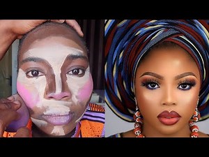 MUST WATCH 🔥 HER FIRST EVER MAKEUP AND GELE BRIDAL TRANSFORMATION 😱