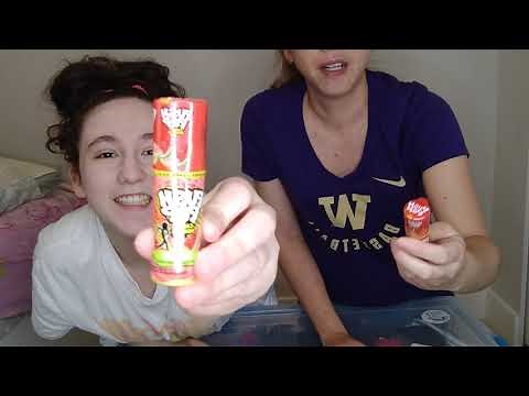 Sour Spray And Push Pop Challenge