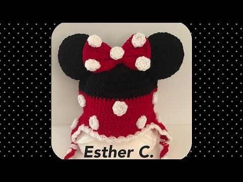 Crochet Minnie Mouse inspired hat tutorial 1-3 years