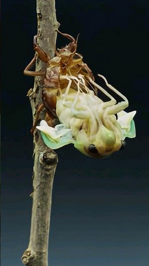 Cicada Coming Out Of Its Shell! #science #timelapse
