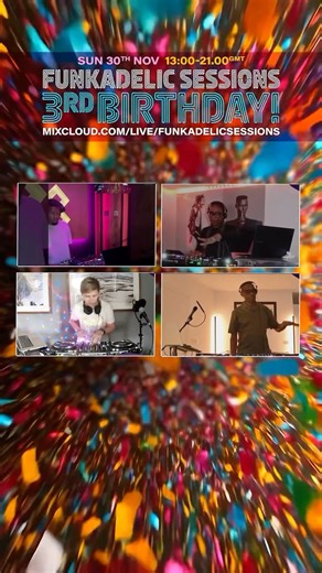 Funkadelic Sessions on Instagram: "THURSDAY VIBES UNLOCKED ⚡️🎁⚡️ Today’s spotlight brings together Funkadelic regulars and a powerful new debut, shaping the soul, groove and energy of our 3rd Birthday. 🎁 🗓️ SUNDAY 30th November 2025 ⏰ 13:00 GMT | 14:00 CET | 08:00 EST 🎁 Online 📡 💻 https://www.mixcloud.com/live/FunkadelicSessions 🔗 IG BIO | @funkadelicsessions 🎁 Here’s who’s stepping up for our 3rd Birthday: 🎁 13:00 - 14:00 GMT - Little Gem 🇬🇧 Gem opens the show, with her trademark fun
