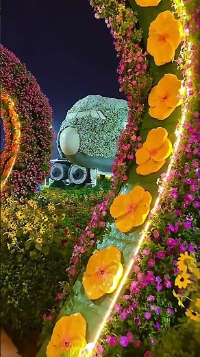 Dubai Miracle Garden at Night 🌸✨ A Magical Beauty You Must See!