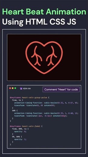 🔥Heart Beat & Vein Pulse Using HTML & CSS! #coding