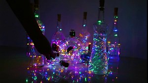 Aluan Wine Bottle Lights with Cork, 12 Pack 20 LED 6.6ft Silver Wire Cork String Lights Battery Operated Mini Fairy Lights for Party Christmas Festival Decoration, Multicolor