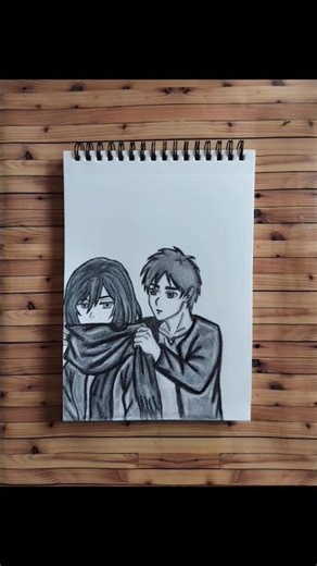 eren and mikasa art #mikasaackerman #eren #hello #jujutsukaisen #demonslayer #gojosatoru
