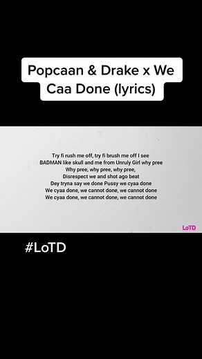 We Caa Done by Popcaan & Drake - Lyric Video