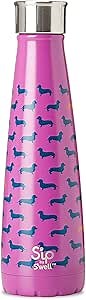 S'ip by S'well Stainless Steel Water Bottle - 15 Fl Oz - Purple - Double-Layered Vacuum-Insulated Containers Keeps Drinks Cold for 24 Hours and Hot for 10 - BPA-Free Travel Water Bottle