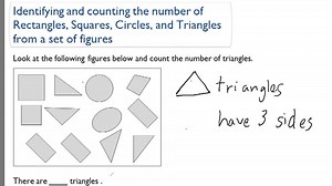 Identifying and Counting the Number of Rectangles, Squares, Circles, and Triangles from a Set of Figures ( Video ) | Geometry