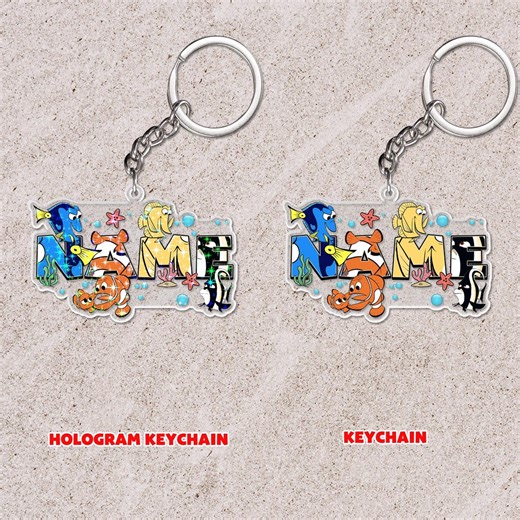 Personalized Finding Nemo Keychain, Disney Christmas Keychains, Nemo Dory Squirt, Kids Name Keychain, Christmas Family Keychain 2025 SL3S16