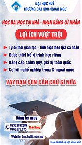 🔥 TRƯỜNG ĐẠI HỌC NGOẠI NGỮ - ĐẠI HỌC HUẾ🔥 THÔNG BÁO KHAI GIẢNG CHÍNH THỨC ĐỢT 4 KHÓA 3/2025 VÀO NGÀY 16/11/2025 Học phí, tín chỉ và thời gian học: ✅ Học kỳ 1 & 2: 370.000 VNĐ/tín chỉ ✅ Học kỳ 3, 4, 5: dự kiến cao nhất là 425,000 VNĐ/tín chỉ 🌟 Thông tin chương trình: 👉 Toàn bộ chương trình từ 108 tín chỉ/khóa học, học 05 học kỳ, trung bình một kỳ học khoảng 21-22 tín chỉ. Nhưng sẽ được miễn học một số môn đại cương nếu đã học ở Văn bằng 1, thường còn khoảng hơn 96 tín chỉ (tùy ngành văn bằng 