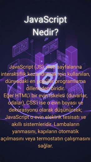 JavaScript Programlama Dili Nedir?#shorts #javascript #programming #kodlama #yazılım #software