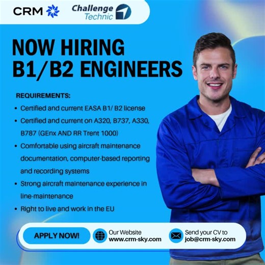 #hiring #aviationjobs #aviationrecruitment #aircraftengineers #b1engineer #b2engineer #linemaintenance #a320 #b737 #a330 #b787 #mrocareers #aviationcareers #nowhiring #engineeringjobs #aerospacejobs… | CRM