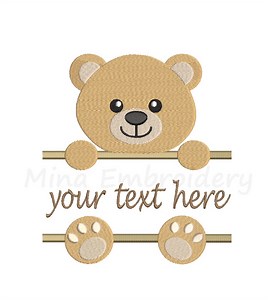 Baby Boy Bear Embroidery Design: Split Font, 4 Sizes (instant Download) - Etsy