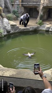 Gorilla Rescues a Drowning Bird #ai | Bright Horizons