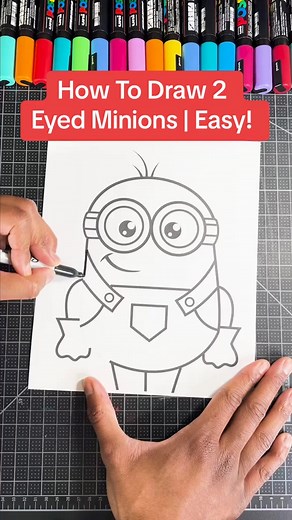 Here is how to draw a 2 eyed minions from the upcoming moives despica 96 | Ruby Peterson | Facebook