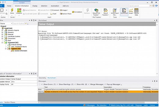 ansys运行报错解决方案，'E:\Software\ANSYS\v231\CommonFiles\Language\/fx0.msb' not found