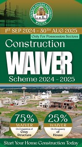 DHA Multan is back with the Construction Waiver Scheme 2024-25, offering 75% development charges waiver on the completion of Grey Structure and 25% on house Occupancy. Build your dream house today and be a part of this thriving community. 𝐍𝐨𝐭𝐞 : 𝐓𝐡𝐞 𝐬𝐜𝐡𝐞𝐦𝐞 𝐢𝐬 𝐚𝐩𝐩𝐥𝐢𝐜𝐚𝐛𝐥𝐞 𝐟𝐫𝐨𝐦 𝟏𝐬𝐭 𝐒𝐞𝐩𝐭𝐞𝐦𝐛𝐞𝐫 𝟐𝟎𝟐𝟒 𝐭𝐨 𝟑𝟎𝐭𝐡 𝐀𝐮𝐠𝐮𝐬𝐭 𝟐𝟎𝟐𝟓 𝐨𝐧𝐥𝐲 𝐟𝐨𝐫 𝐩𝐨𝐬𝐬𝐞𝐬𝐬𝐢𝐨𝐧 𝐬𝐞𝐜𝐭𝐨𝐫𝐬 #DefenseHousingAuthorityMultan #defencehousingauthority #DefenceHousing 