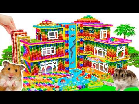 DIY - Build Resort Villa in Beverly Hills With Infinity Pool For Hamster From Magnetic Balls ASMR