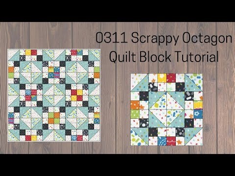 0311 Scrappy Octagon Quilt Block Tutorial | Block of the Day 2023 | Rotary Cutting | AccuQuilt