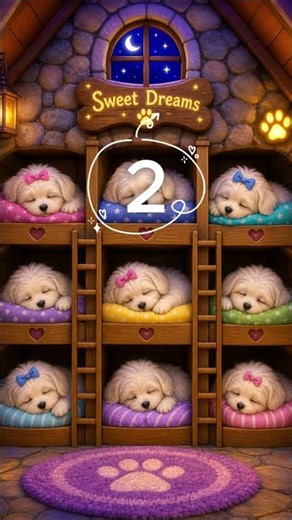 Nine Little Puppies – Counting & Bedtime Song 💤 | Cute Puppy Lullaby for Kids