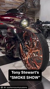 467K views · 10K reactions | NASCAR Legend Tony Stewart has one KILLER big wheel bagger called “Smoke Show”. It’s decked out with some of our best and brightest! ☀️ Check it out! | Custom Dynamics Motorcycle LED Lights & Accessories | Facebook