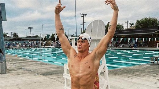 Cody Simpson Celebrates After Qualifying for 2021 Olympic Trials