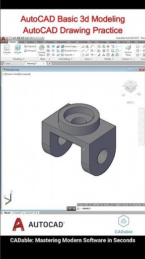 AutoCAD Basic 3D Modeling | AutoCAD Drawing Practice #AutoCADDrawingPractice #autocad3dmodeling