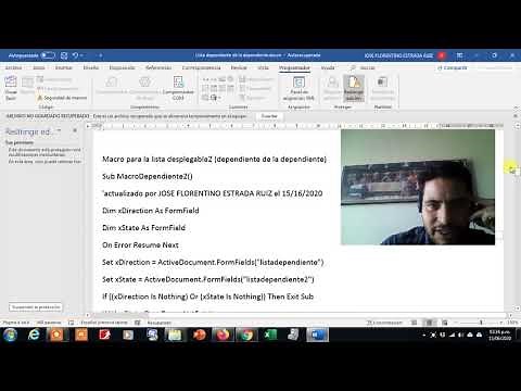 En WORD Lista desplegable dependiente de otra dependiente en word