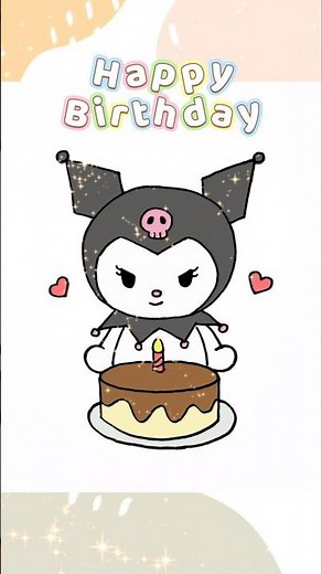 How to draw Kuromi with a birthday cake #ivymama #howtodraw